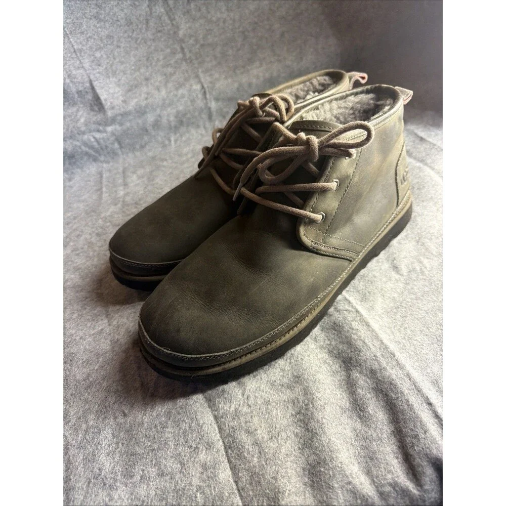 UGG Neumel Waterproof Grey Gray Leather Chukka Boots Men's 12